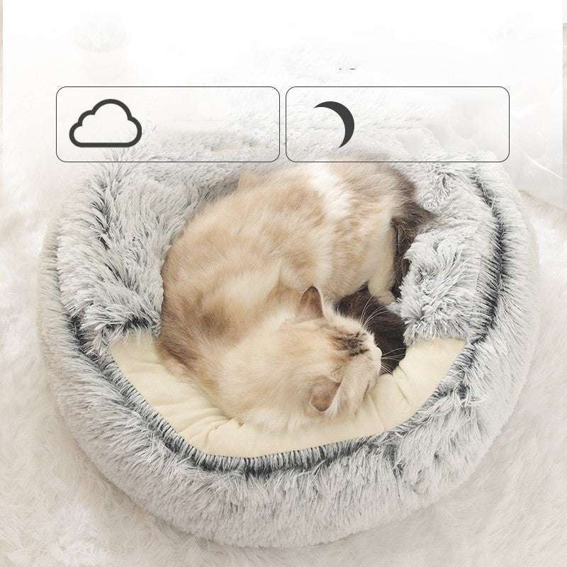 Warm & Cozy Half-Wrapped Cat Bed - Kit & Kibble