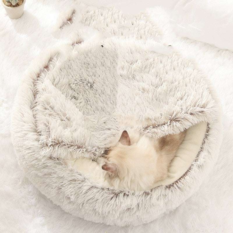 Warm & Cozy Half-Wrapped Cat Bed - Kit & Kibble