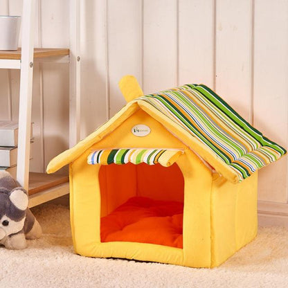 Striped Dog House Bed - Kit & Kibble