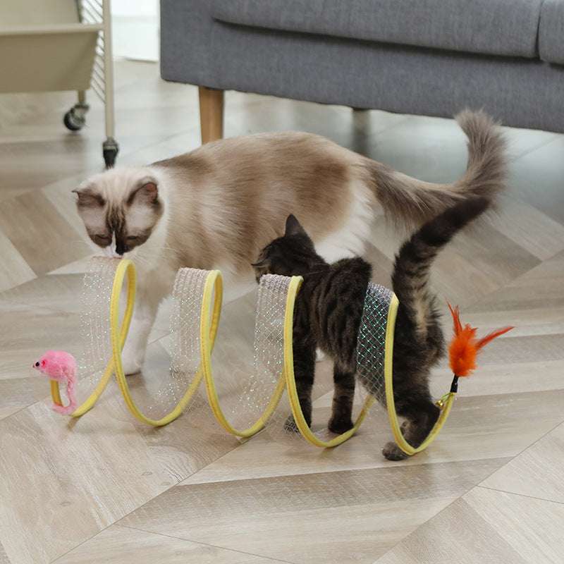 Interactive Cat Tunnel & Mouse Toy Set - Kit & Kibble