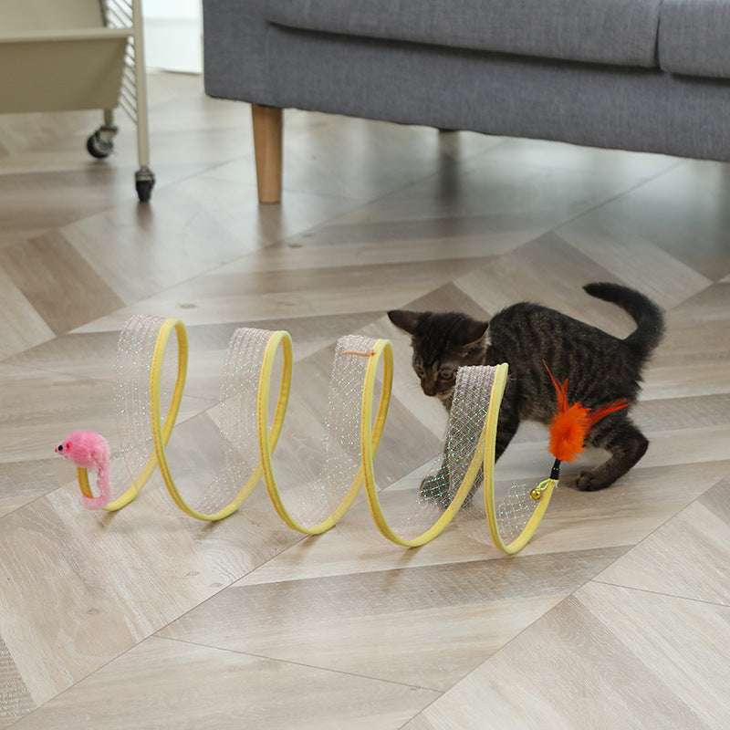 Interactive Cat Tunnel & Mouse Toy Set - Kit & Kibble