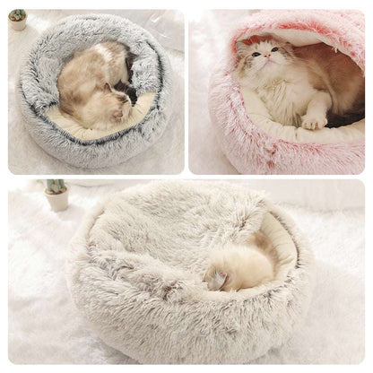 Warm & Cozy Half-Wrapped Cat Bed - Kit & Kibble