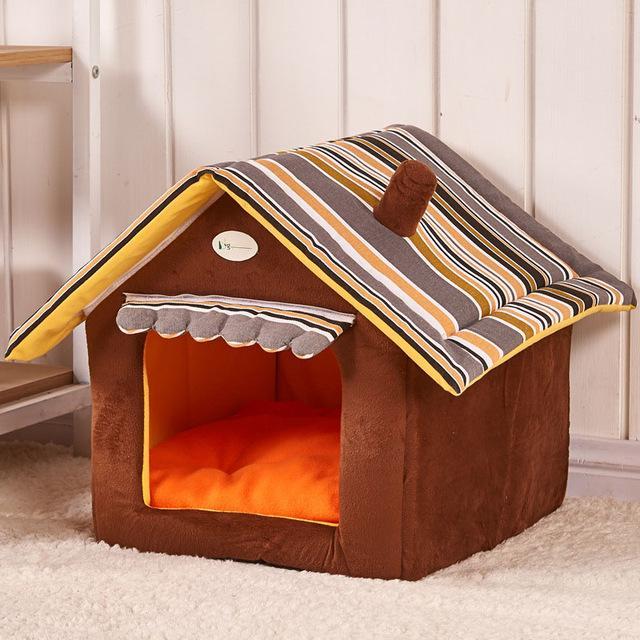 Striped Dog House Bed - Kit & Kibble