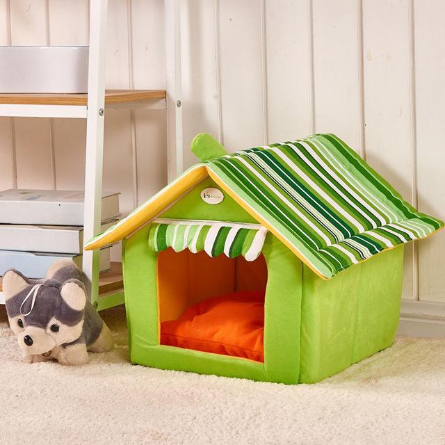 Striped Dog House Bed - Kit & Kibble