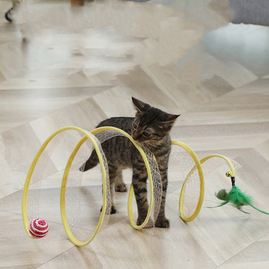 Interactive Cat Tunnel & Mouse Toy Set - Kit & Kibble