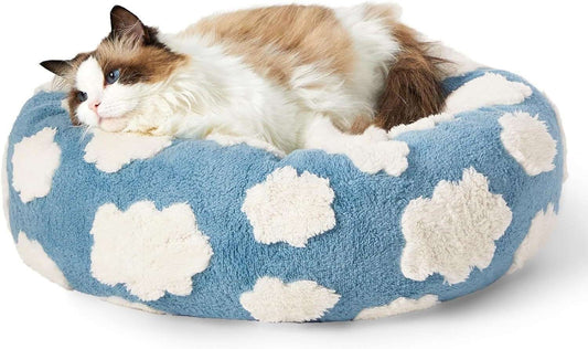 Lesure Round Donut Cat Bed - Kit & Kibble