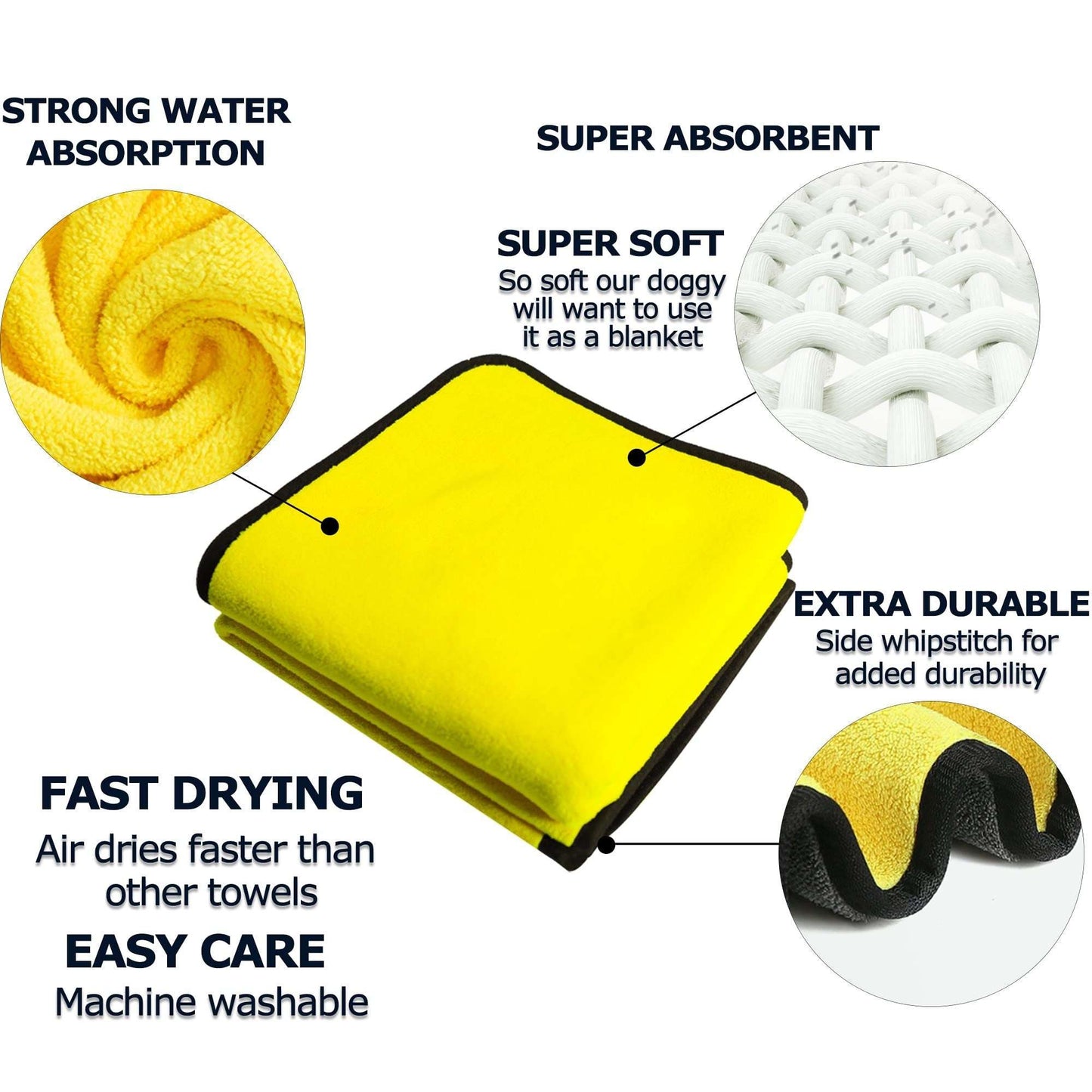 Super Absorbent Microfiber Pet Towel - Kit & Kibble