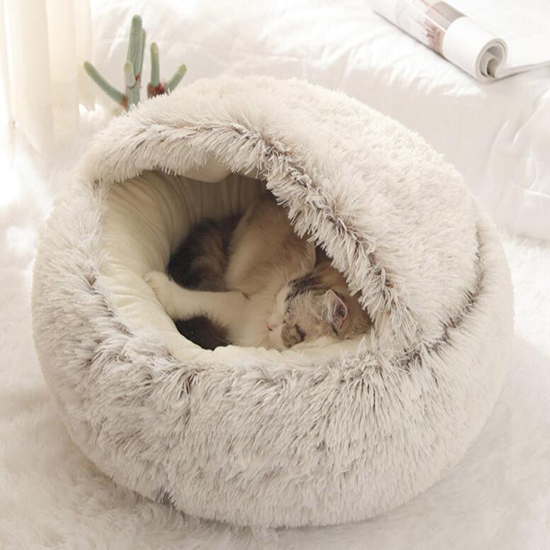 Warm & Cozy Half-Wrapped Cat Bed - Kit & Kibble