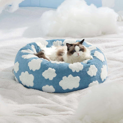 Lesure Round Donut Cat Bed - Kit & Kibble